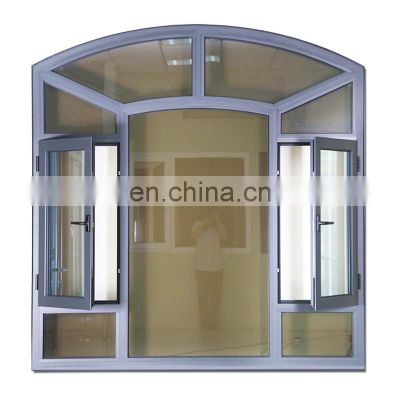 ROGENILAN French Style Arch Picture Casement Open Aluminum Window And Door