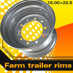 Steel Agriculture Farm Trailer Rims 16.00x22.5 for 550/65R22.5 Tires