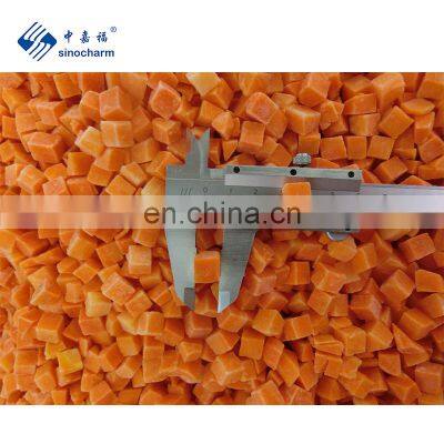 Sinocharm BRC-A Approved IQF Carrot Dice Frozen Carrot Dice