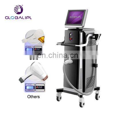 Triple Wavelength 808nm diode laser ice painless 3 waves hair removal 1600w 1800W ice platinum machine