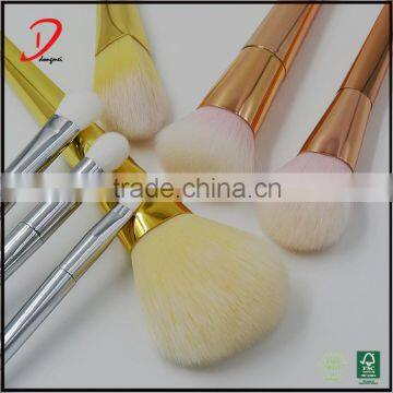 Colorful Metal Handle Make up Brushes , Professional Makeup Brush Set 7pcs , Cosmetics Brush do Your Own Brand Makeup Brush Set