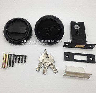 Black Color Hidden Round Shaped Sliding Door Lock photo-3