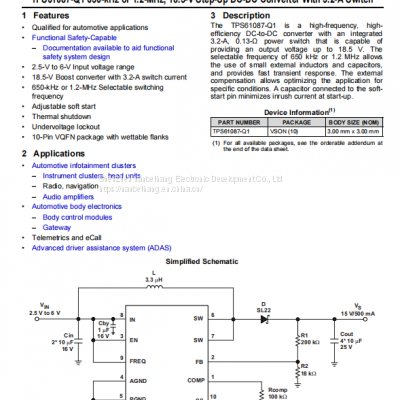 Tps61087qdrcrq1 switching regulator Ti  in stock