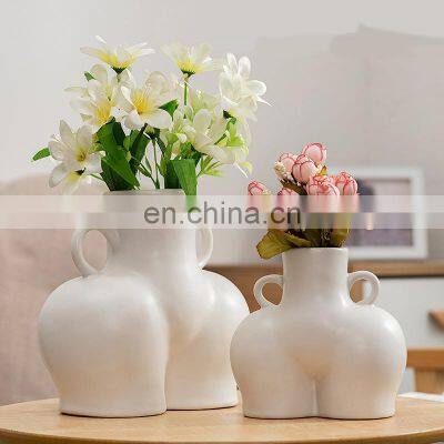 Home Decor Vases Ceramic Ornament Flower Decorative Nordic Personalized Wedding 2021 Ornaments Pink Butt Vase Decoration Home