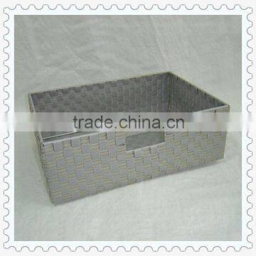 weave mesh durable handmade plastic basket with handle