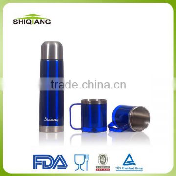 High quality and cheap promotional gift set vacuum flask and mugs 3pcs