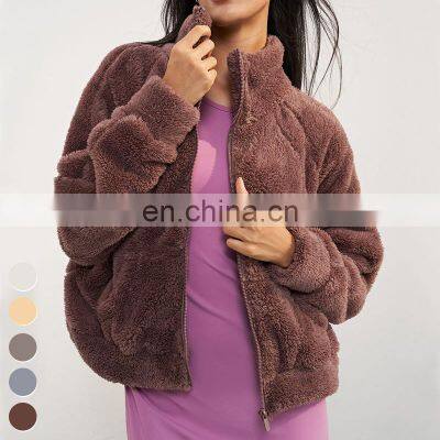 Winter Top Selling Stand Collar Lamb Fleece Coat Tik Tok Hot Keep Warm Casual Sports Wear Outdoor Exercise Thick Jacket photo-3