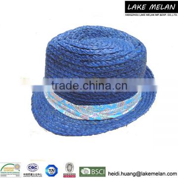 100% Paper Bowler Hat With Fabric Decoration For Men