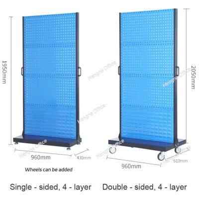 HN-wlj160 Organizador industrial de ferramentas rolantes com painel de pregos | Carrinho de armazenamento de ferramentas móvel All-in-One