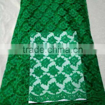 YL006-3 green color african lace wedding material swiss african tulle fabric