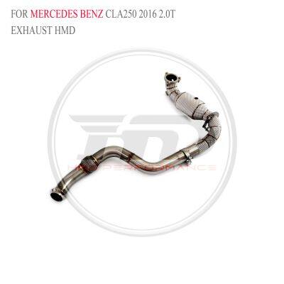 SS304 Exhaust Downpipe for Mercedes Benz C63 W205/CLA220 W117/CLA250/CLS63 AMG C219 Auto Modification Electronic Valve Whatsapp+86 18946955156