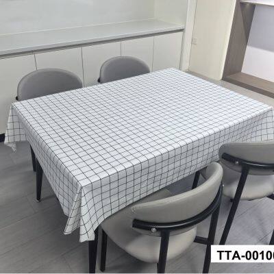 Hot Sellong 2026 Plaid Decorative Home Kitchen Tablecloth Liquid Repellent and Stain Resistant Plastic Table Cloth photo-5