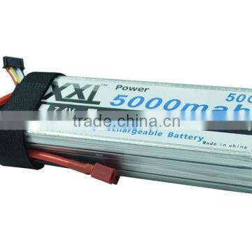 High rate RC Lipo Battery Pack 5000mah 14.8V with 50C discharge current