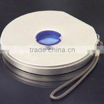 CC round plain metal tin cd case box with zip