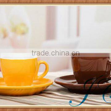 Classic coffee mug and saucer set/colorful ceramic tea cup