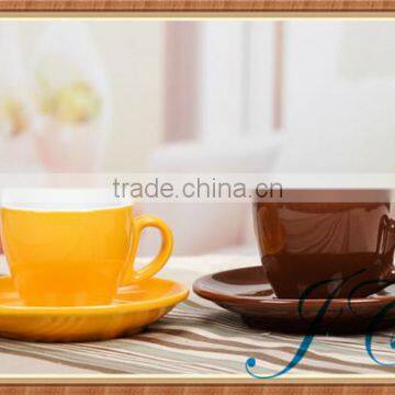 Classic Coffee Mug and Saucer Set/colorful Ceramic Tea Cup