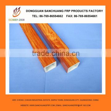 fiberglass FRP Square tube with wooden pattern for fence