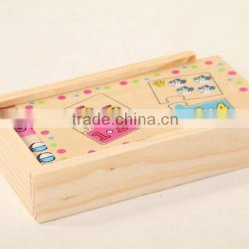 Wooden puzzle toys with box for kids