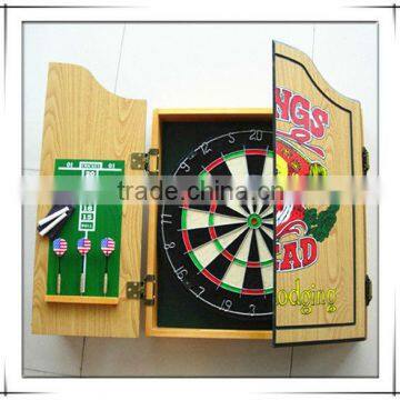 Entertainment office dartboard game with cabinet set