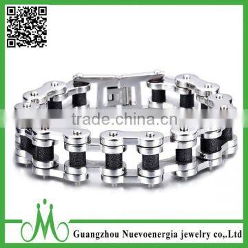 Stylish stainless steel motorcycle chain link bracelet for men