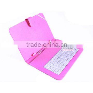 Hot selling 8" tablet keyboard case, Plastic USB keyboard + leather case for tablet