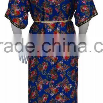 100% Rayon High Quality Latest Abaya Designs Dubai Abaya Whit Belt photo-2