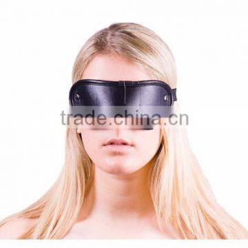 NEW 2015 BLACK BONDAGE BLINDFOLD EYE MASK SOFT LEATHER MATERIAL