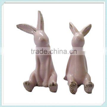 white ceramic rabbit