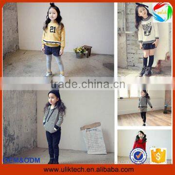 2016 Manufacturer new fashion boutique child clothes for 2-6T girl wear kid clothes set wholesale spring baby clothes(ulikGC001)