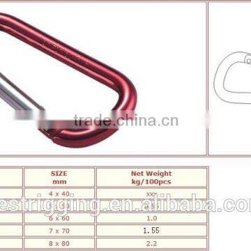 Hot Selling High Quality Red Aluminum D Shaped Carabiner Snap Hook Rigging Hardware China Supplier photo-3