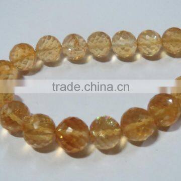 AA Grade Citrine Micro-faceted Round Beads photo-3