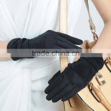 Lady Stylish Flannel Gloves With Ruffle on Wristband photo-2