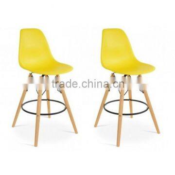 Outdoor furniture high plastic coffee bar yellow chair with footrest ,HYX-505