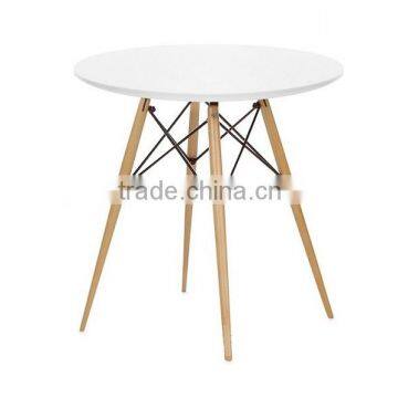 Modern living room furniture PP Plastic Table with Wooden Legs