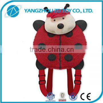 lovely fashionable high quality stuffed toy kids ladybug plush backpack