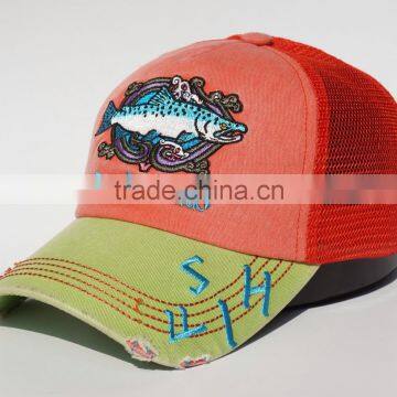 Embroidered logo washed snapback hat