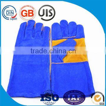 Blue Cow Split Leather Welding electrical Safety Working Glove