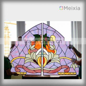 2013 customized wholesale stained glass window decoration panel for home decoration piece