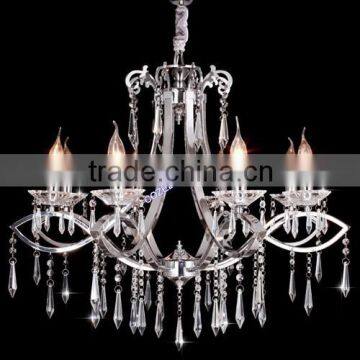 Wholesale Wrought Iron Metal Crystal Hanging Pendant Lamp Chandelier Light Professional Lighting Fixtures Made in China CZ2090/8