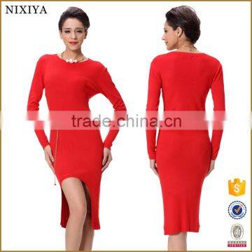 2016 Bodycon Skirt Set Red Sweater And Dress In Guangzhou