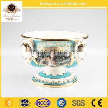 2016 popular OEM cute charming fancy anyique 12"ceramic porcelian salad bowl