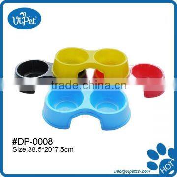 Round double pet food and water bowl