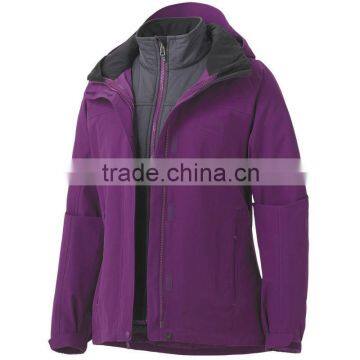 Top quality windproof women 3 in 1 winter jackets