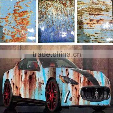 New self-adhesive printable anti-theft Iron rust vinyl sticker camouflage foil