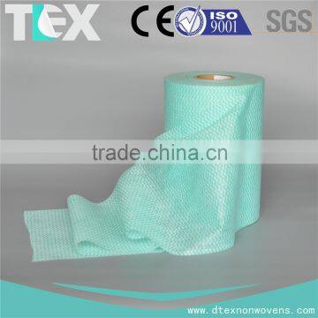 [D-TEX] Rayon and polyester spunlace nonwoven fabric material for disposable cleaning wipes
