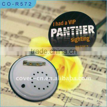 Customized Music Badge With Pin Back for Promotion Gifts