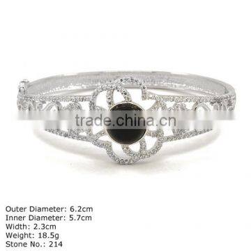 [ CZQ-0067 ] Black Agate Bangle Chinese Fashion Bangle