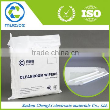 LCD PCB White Dustless Antistatic 100% Polyester Wiping Cloth Cleanroom Wiper