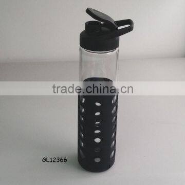 500ml flip top wide opening pyrex glass personal drinking bottle