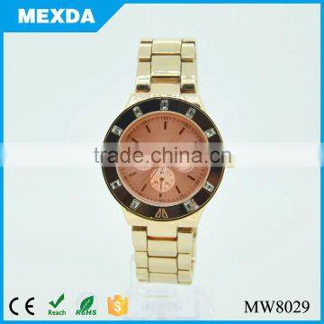Luxury bands japan movt stainless steel back water resistant watch